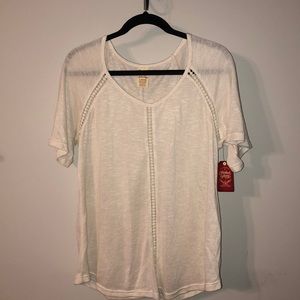 NWT Cream Short Sleeve Top
